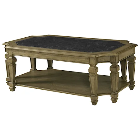 Rectangular Cocktail Table with Bluestone Tabletop